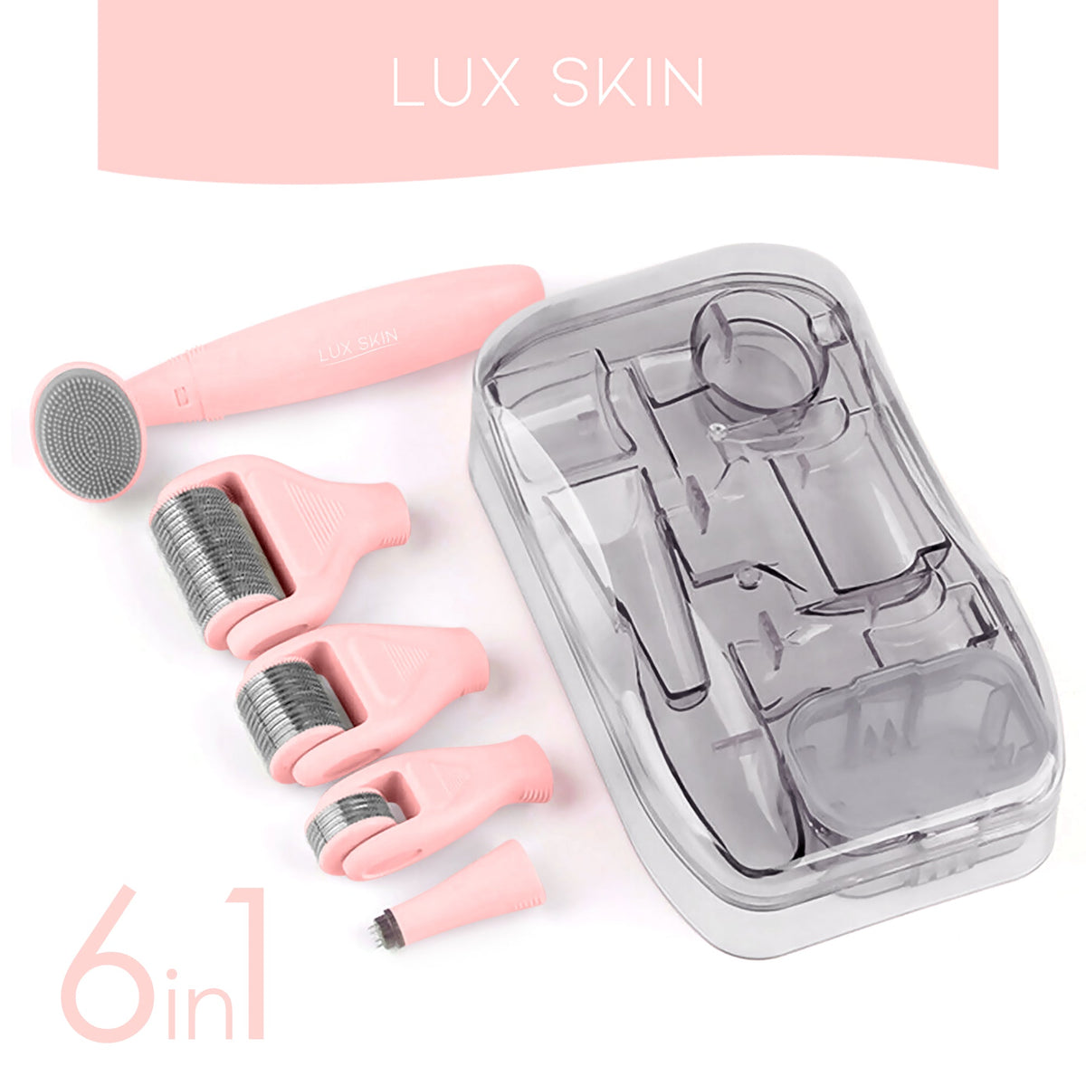 フェイスローラーセット　6 IN 1 Derma Roller System LUX SKIN® 6-In-1 Derma Roller Kit – LUX SKIN Canada
